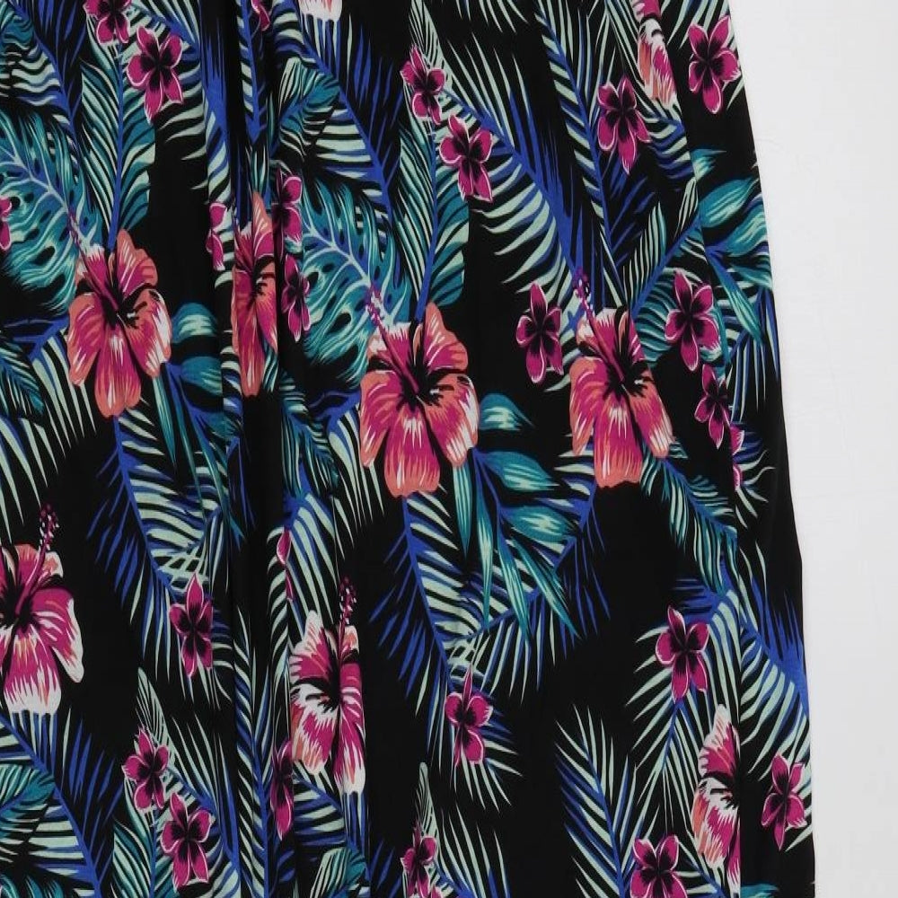 B.YOU Womens Black Floral  Fit & Flare  Size 16