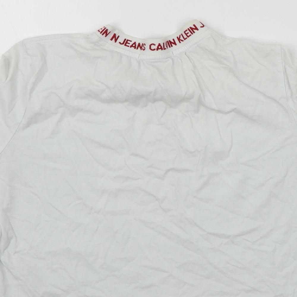 Calvin Klein Womens White   Basic T-Shirt Size S