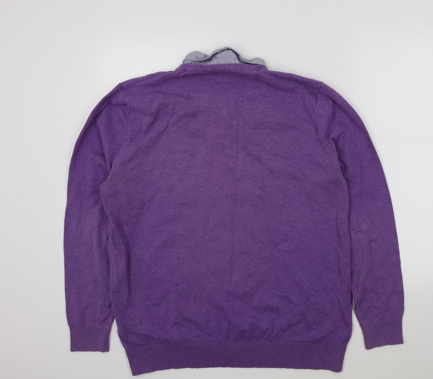 Jack reid Mens Purple   Pullover Jumper Size L  - shirt collar insert