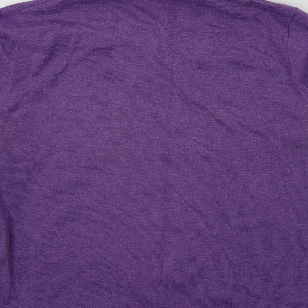 Jack reid Mens Purple   Pullover Jumper Size L  - shirt collar insert