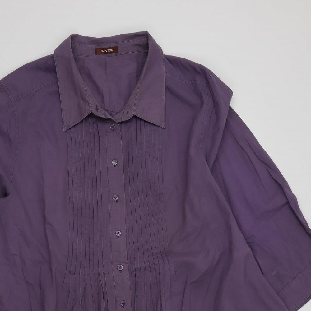 Savoir Womens Pink Colourblock  Basic Blouse Size L