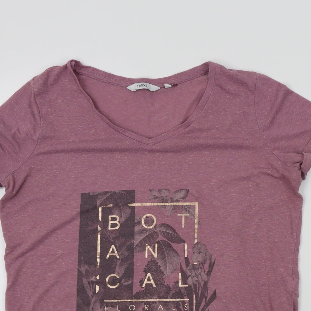 NEXT Womens Purple Colourblock  Basic T-Shirt Size 10