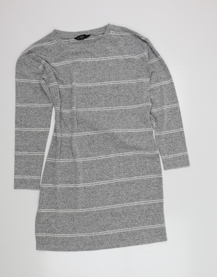 F&F Womens Grey Striped A-Line Size 10