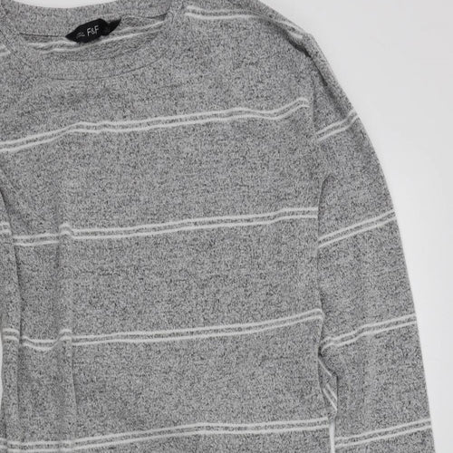 F&F Womens Grey Striped  A-Line  Size 10