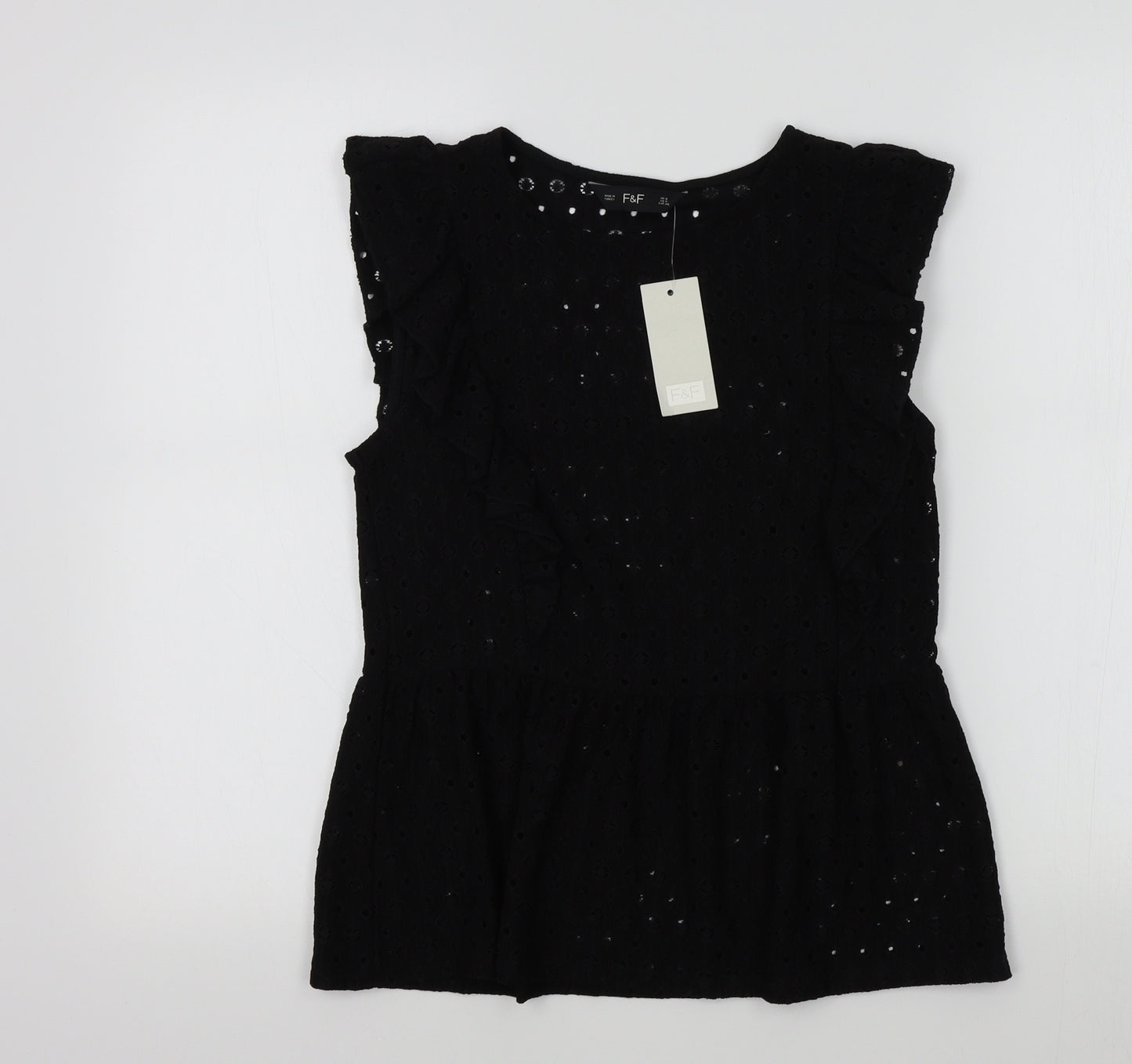 F&F Womens Black Colourblock  Basic Blouse Size 8