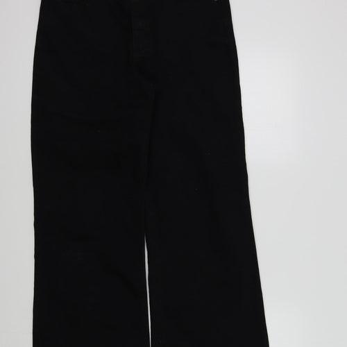 Simply Be Womens Black   Wide-Leg Jeans Size 12 L28 in