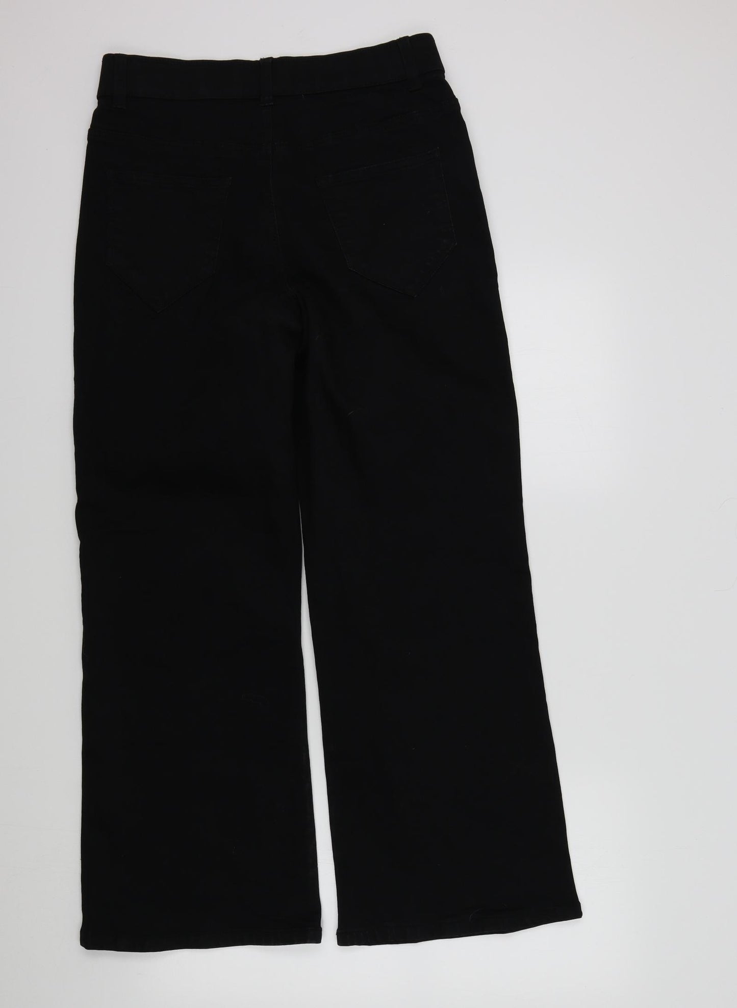 Simply Be Womens Black   Wide-Leg Jeans Size 12 L28 in