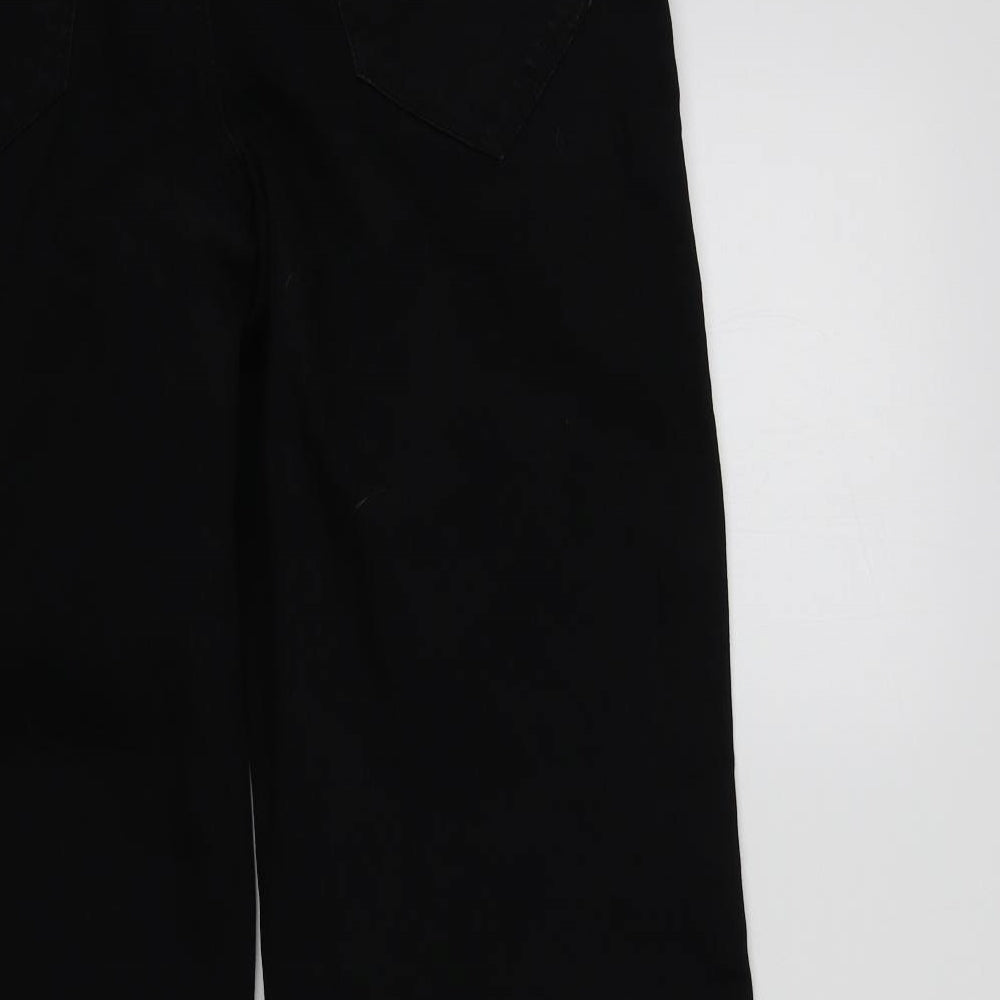Simply Be Womens Black   Wide-Leg Jeans Size 12 L28 in