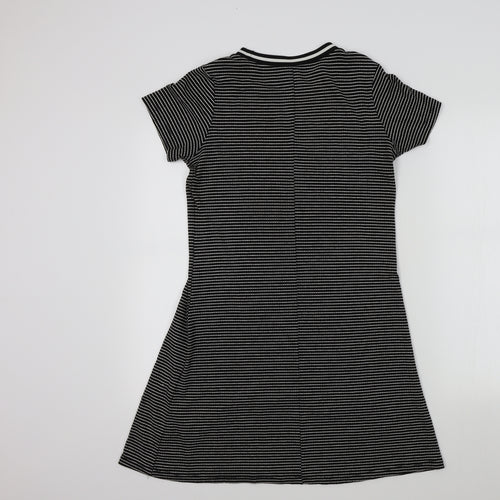 YD Girls Black Striped  A-Line  Size 12-13 Years