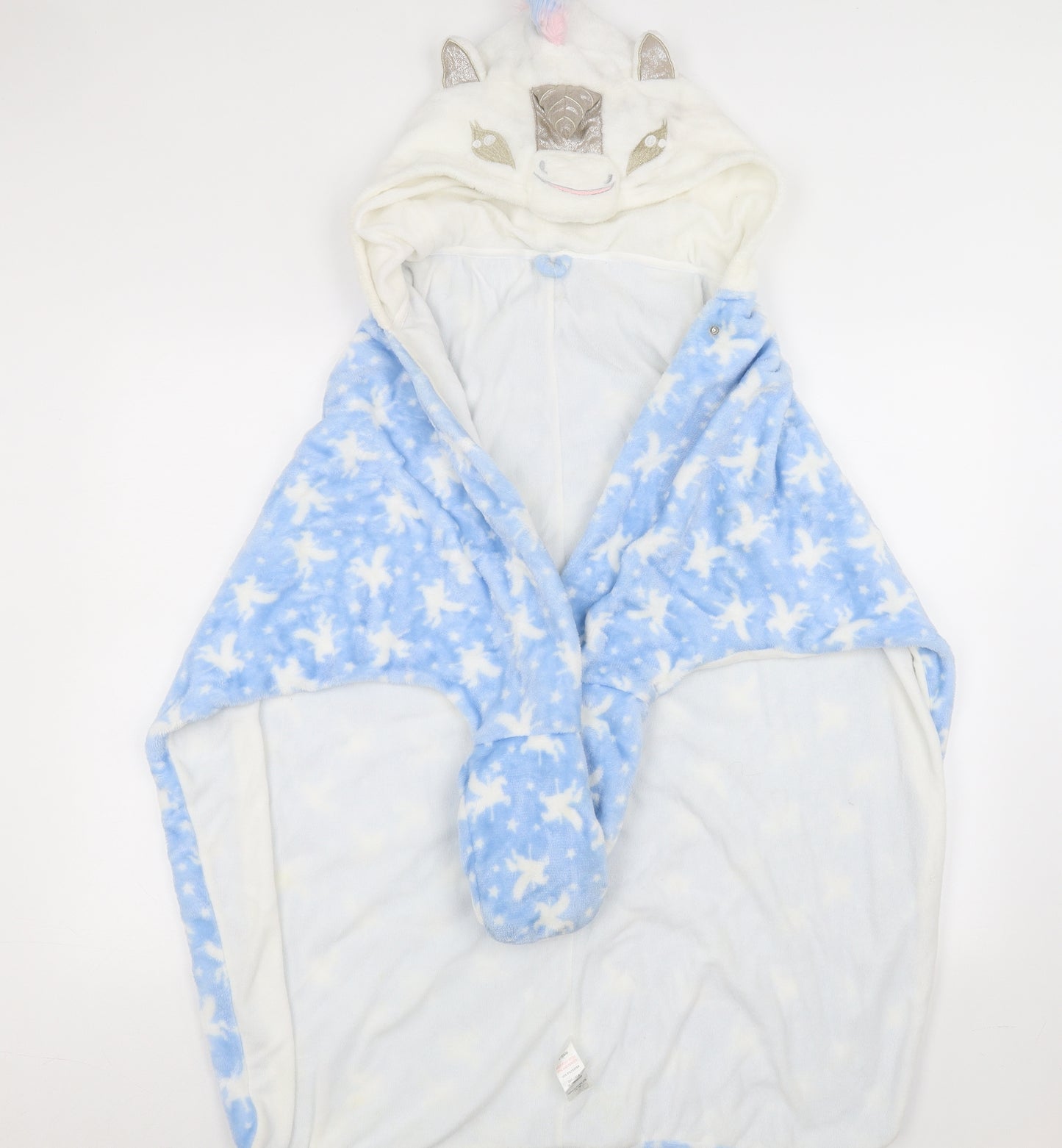 Matalan Girls Blue Solid   Robe Size 10 Years  - hooded cape, unicorn