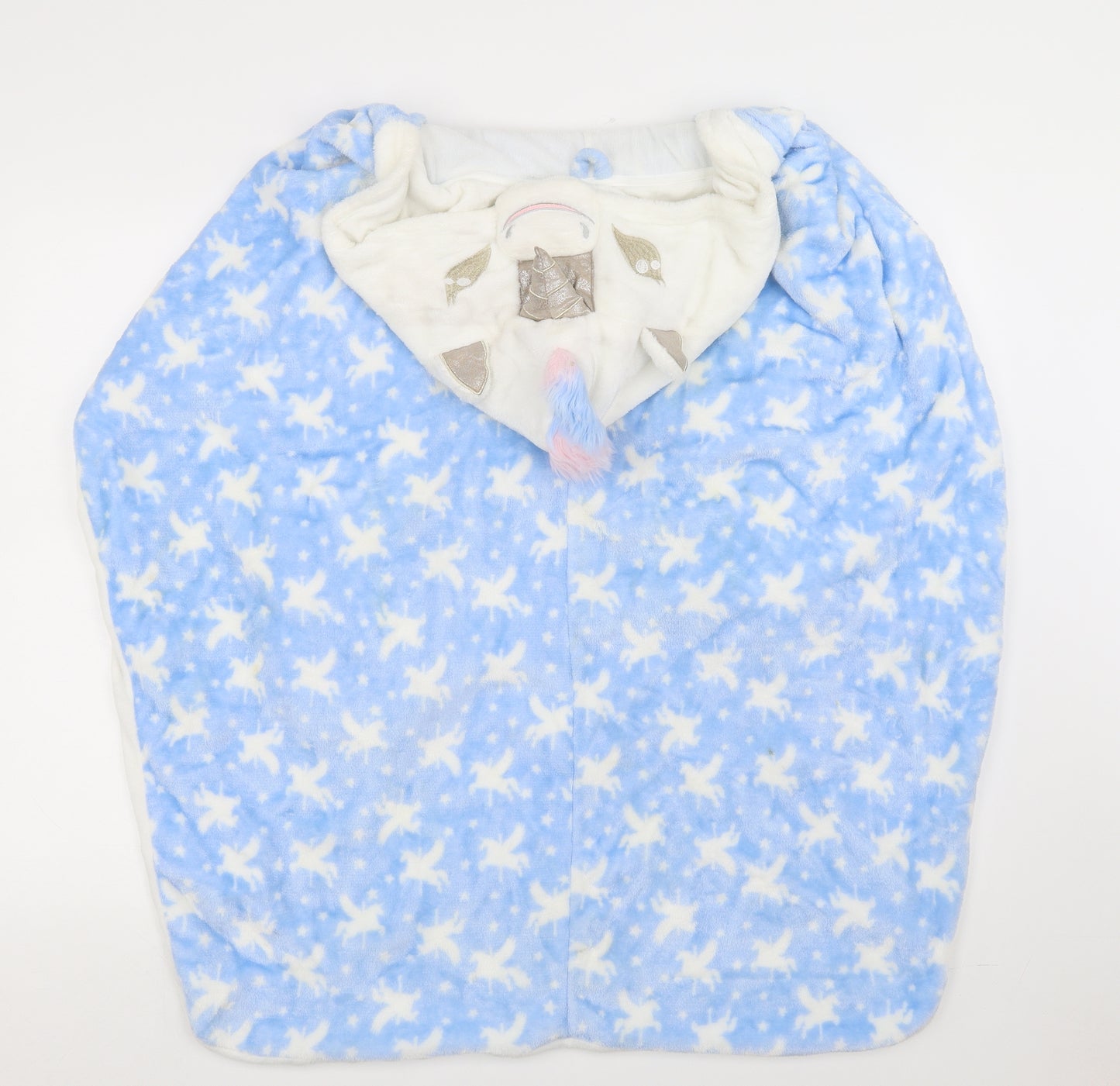 Matalan Girls Blue Solid   Robe Size 10 Years  - hooded cape, unicorn