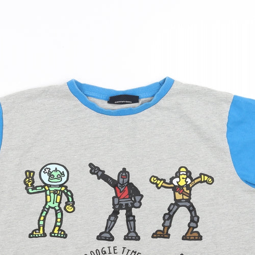 Matalan Boys Grey Solid   Pyjama Top Size L  - fortnite
