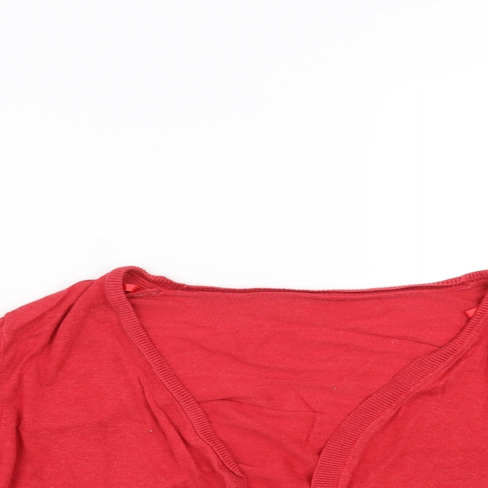 Yours Womens Red  Knit Shrug Jumper Size 18
