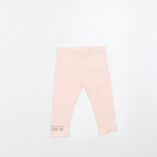 M&Co Girls Pink    Trousers Size 6-9 Months  - guess how much i love you
