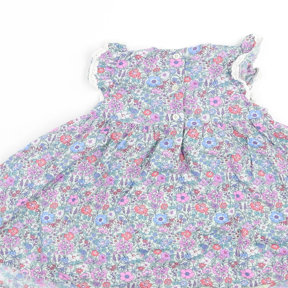 NEXT Girls Purple Floral  Fit & Flare  Size 6-9 Months