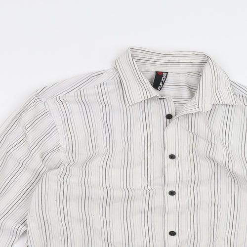 Back Flip Boys White Striped  Basic Button-Up Size 13-14 Years