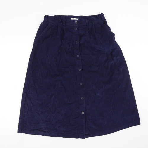 Damart Womens Blue  Corduroy A-Line Skirt Size 14