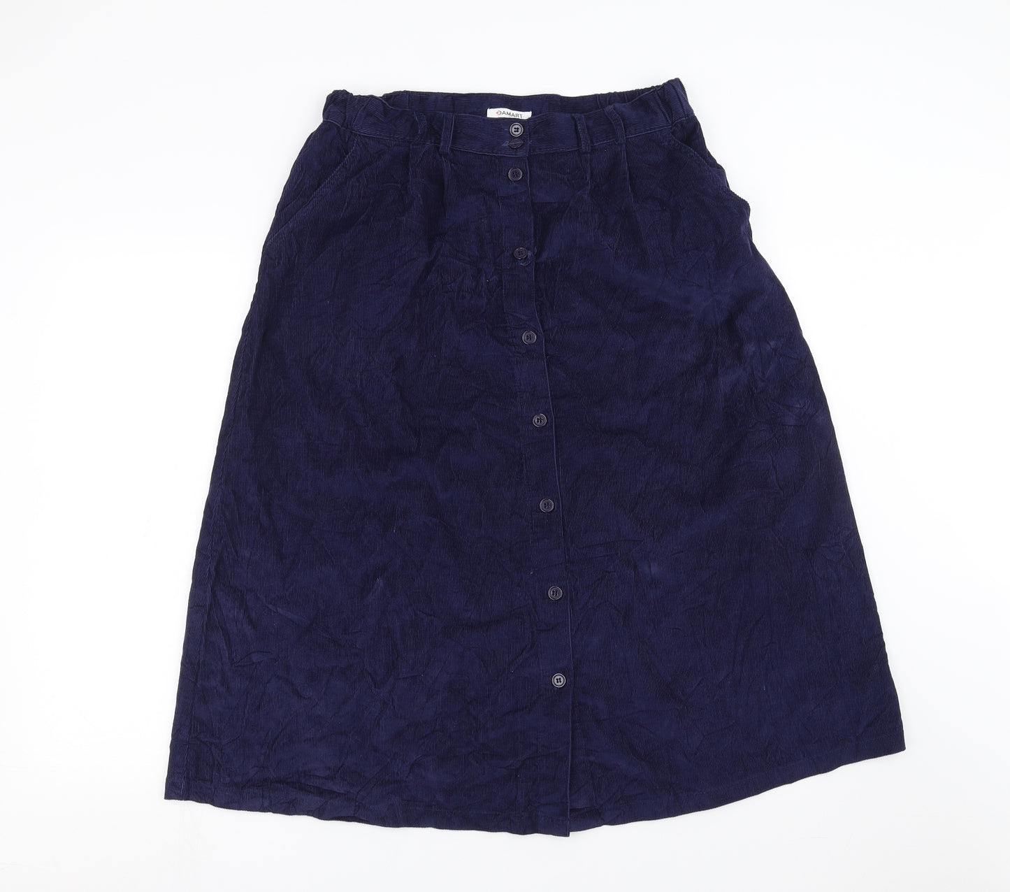 Damart Womens Blue  Corduroy A-Line Skirt Size 14