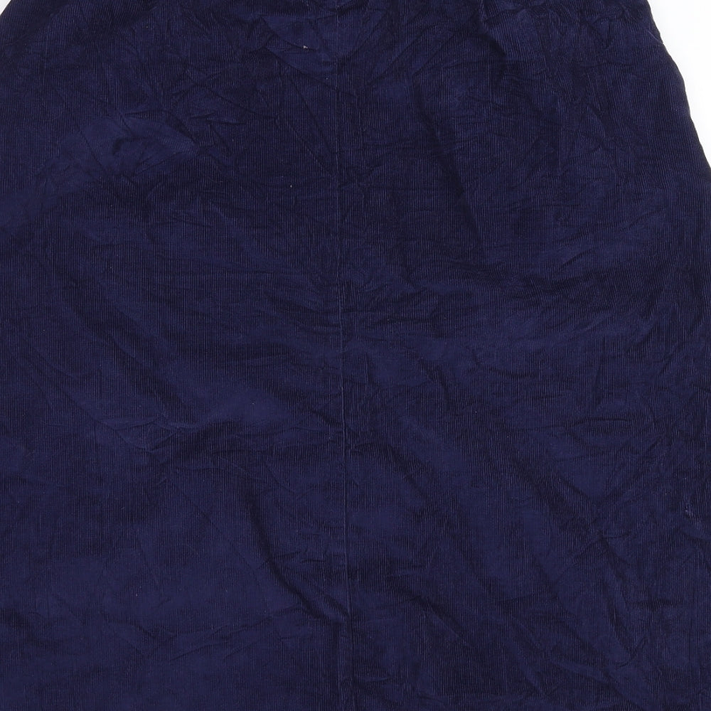 Damart Womens Blue  Corduroy A-Line Skirt Size 14