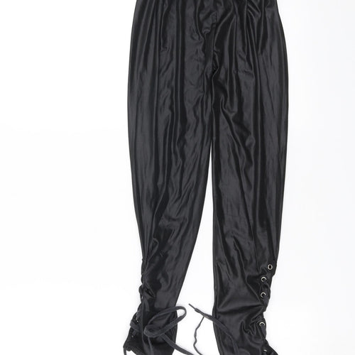 Preworn Womens Black   Carrot Leggings Size S L23 in - Lace up Detail