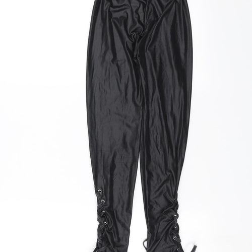 Preworn Womens Black   Carrot Leggings Size S L23 in - Lace up Detail