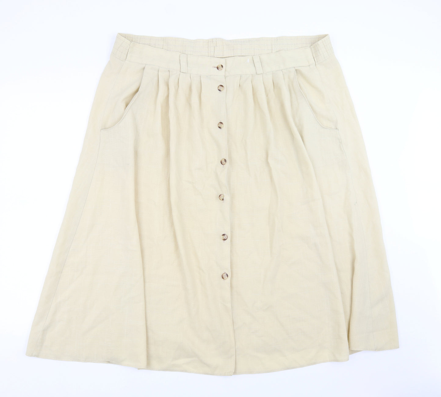 Preworn Womens Beige   A-Line Skirt Size 44 in