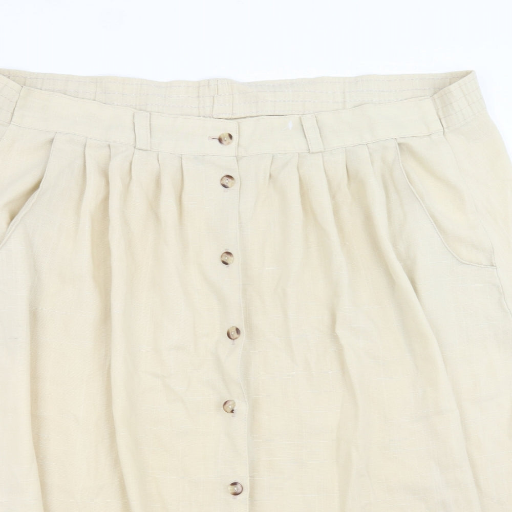 Preworn Womens Beige   A-Line Skirt Size 44 in