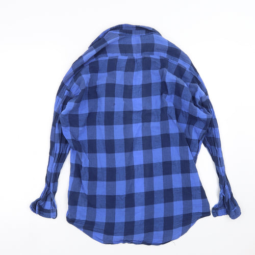 Lee Womens Blue Check  Basic Button-Up Size XS