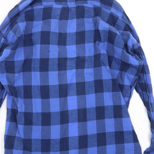 Lee Womens Blue Check  Basic Button-Up Size XS