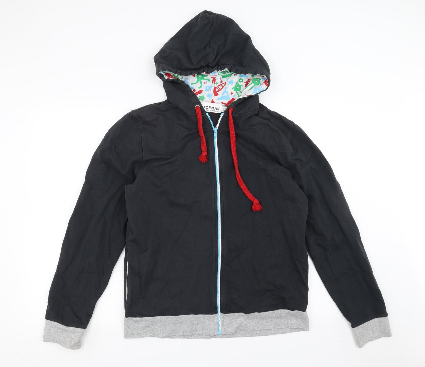 Topman Mens Grey   Full Zip Hoodie Size L