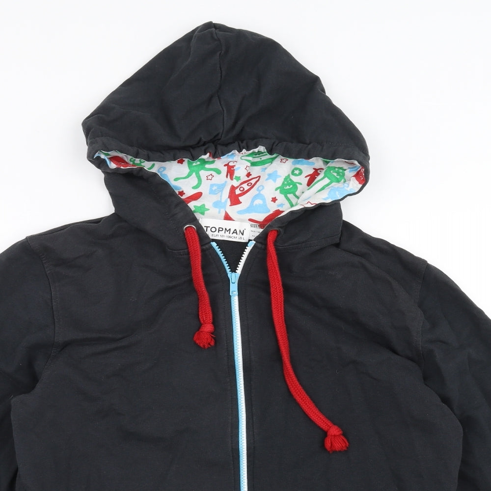 Topman Mens Grey   Full Zip Hoodie Size L