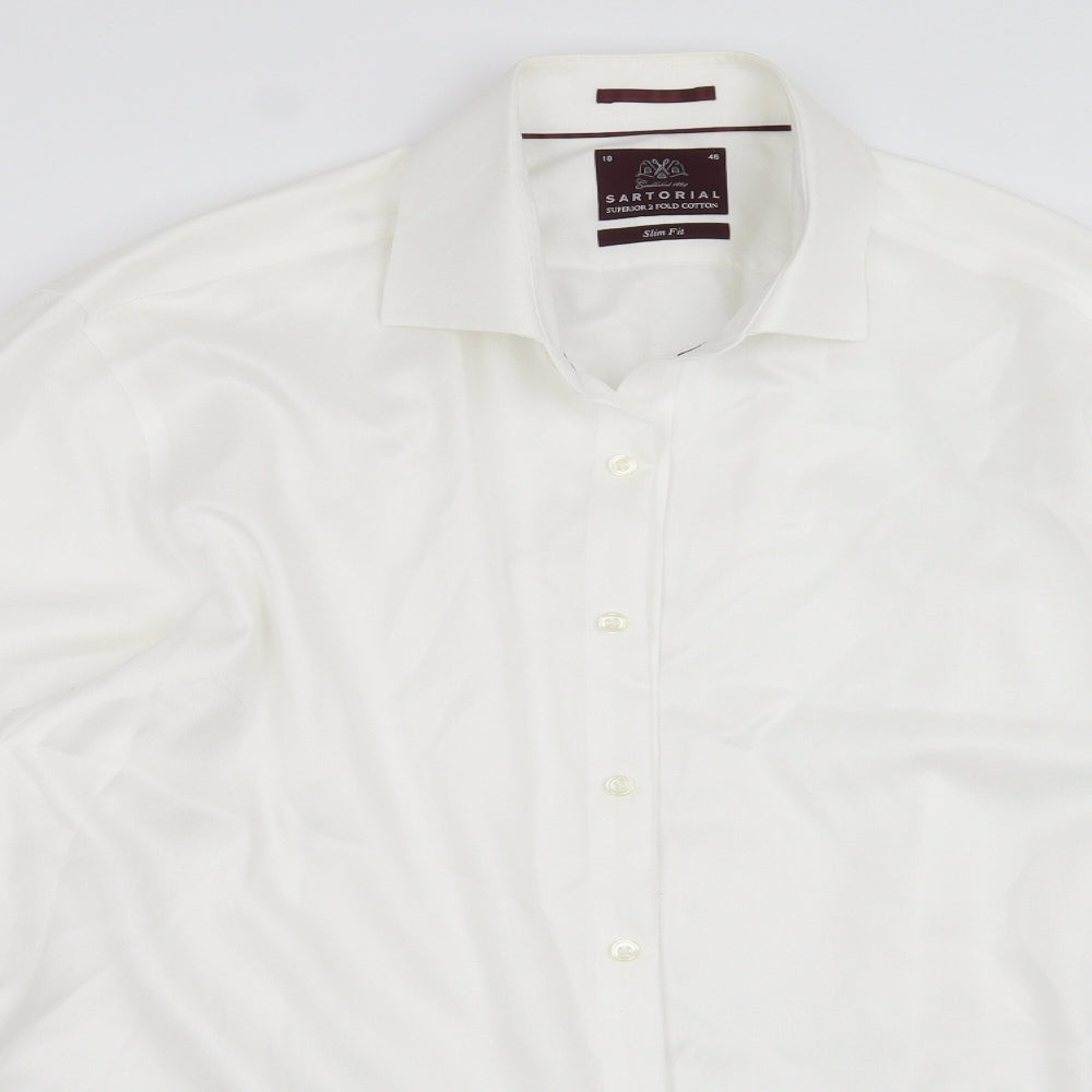 Sartorial Mens White    Dress Shirt Size 18