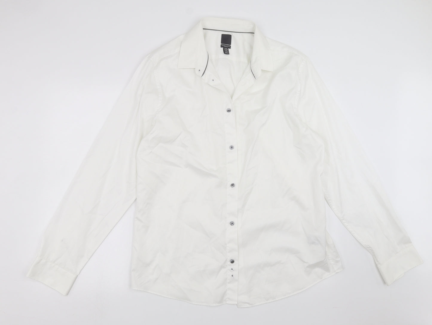 H&M Mens White    Dress Shirt Size XL