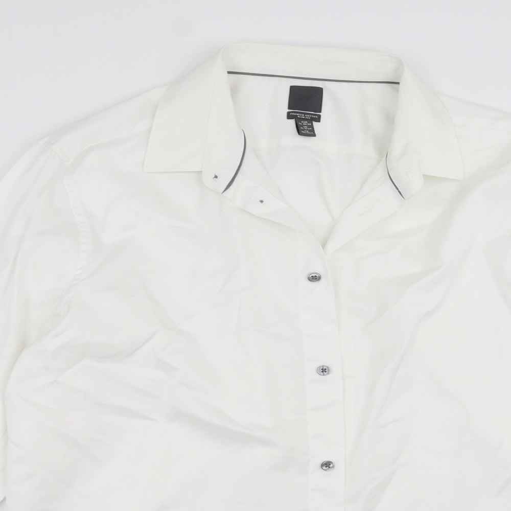 H&M Mens White    Dress Shirt Size XL