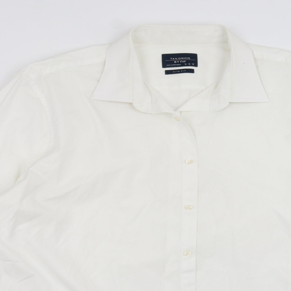 F&F Mens White    Dress Shirt Size 18