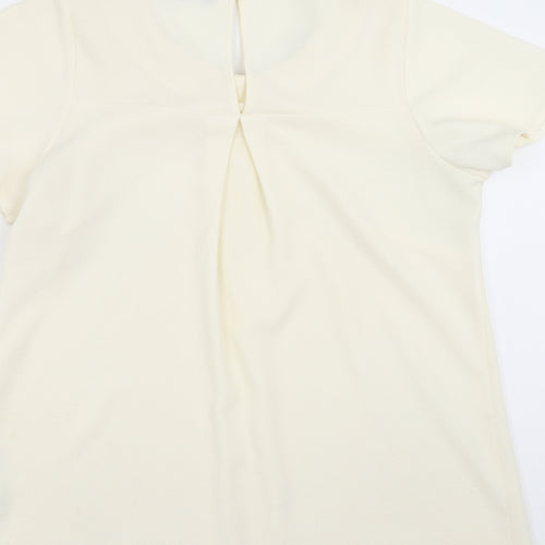 George Womens Ivory   Basic Blouse Size 14  - beaded neck line