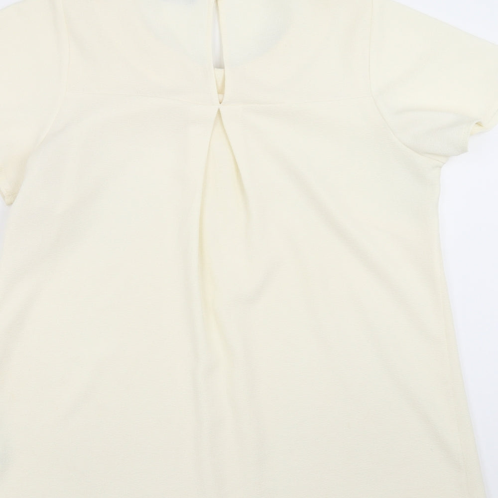 George Womens Ivory   Basic Blouse Size 14  - beaded neck line