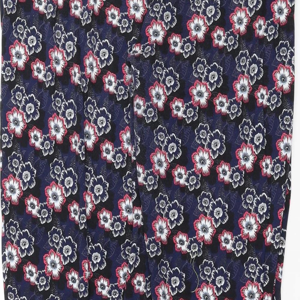 NEXT Womens Black Floral  Harem Trousers Size 16 L29 in
