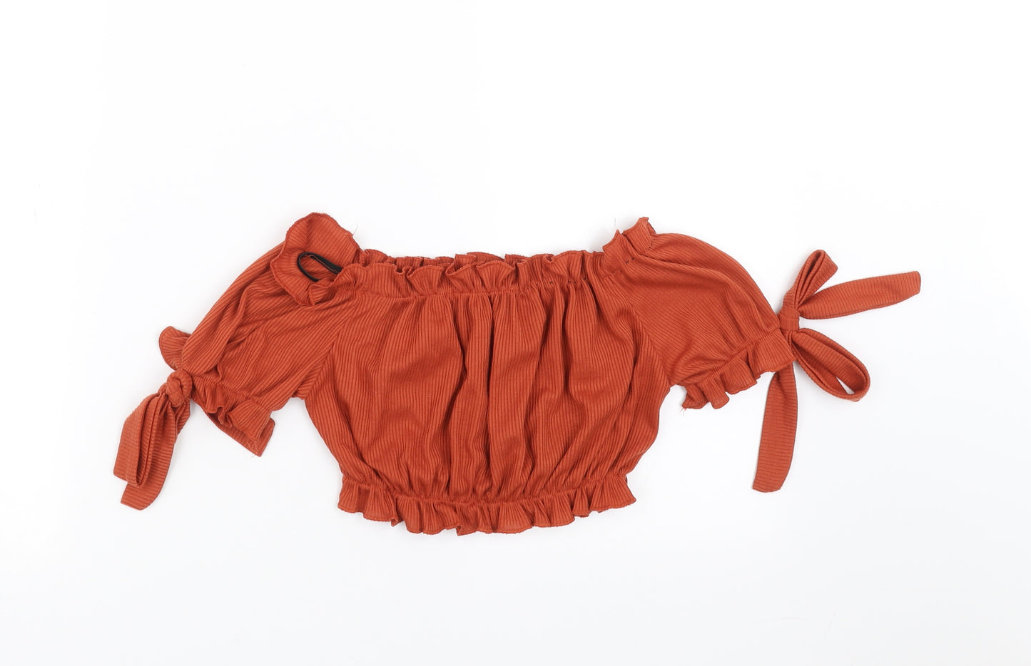 PRETTYLITTLETHING Womens Orange   Cropped Blouse Size 6