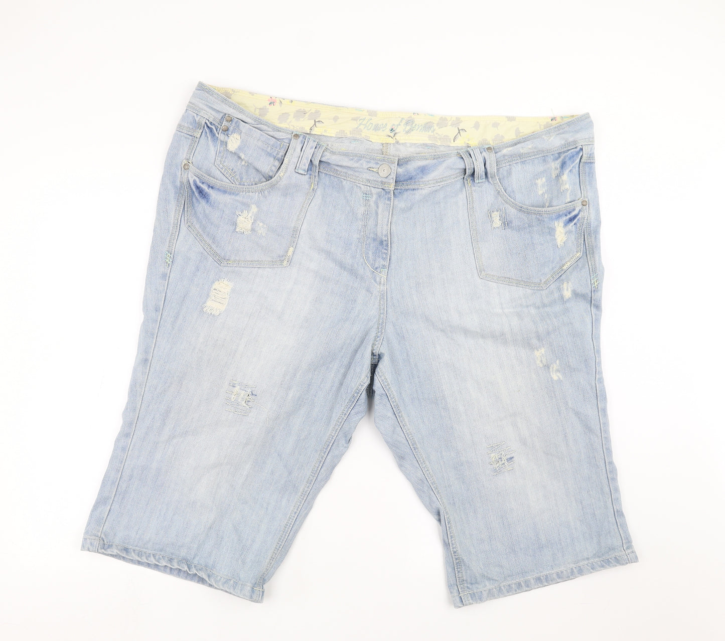 House of Denim Womens Blue  Denim Bermuda Shorts Size 26