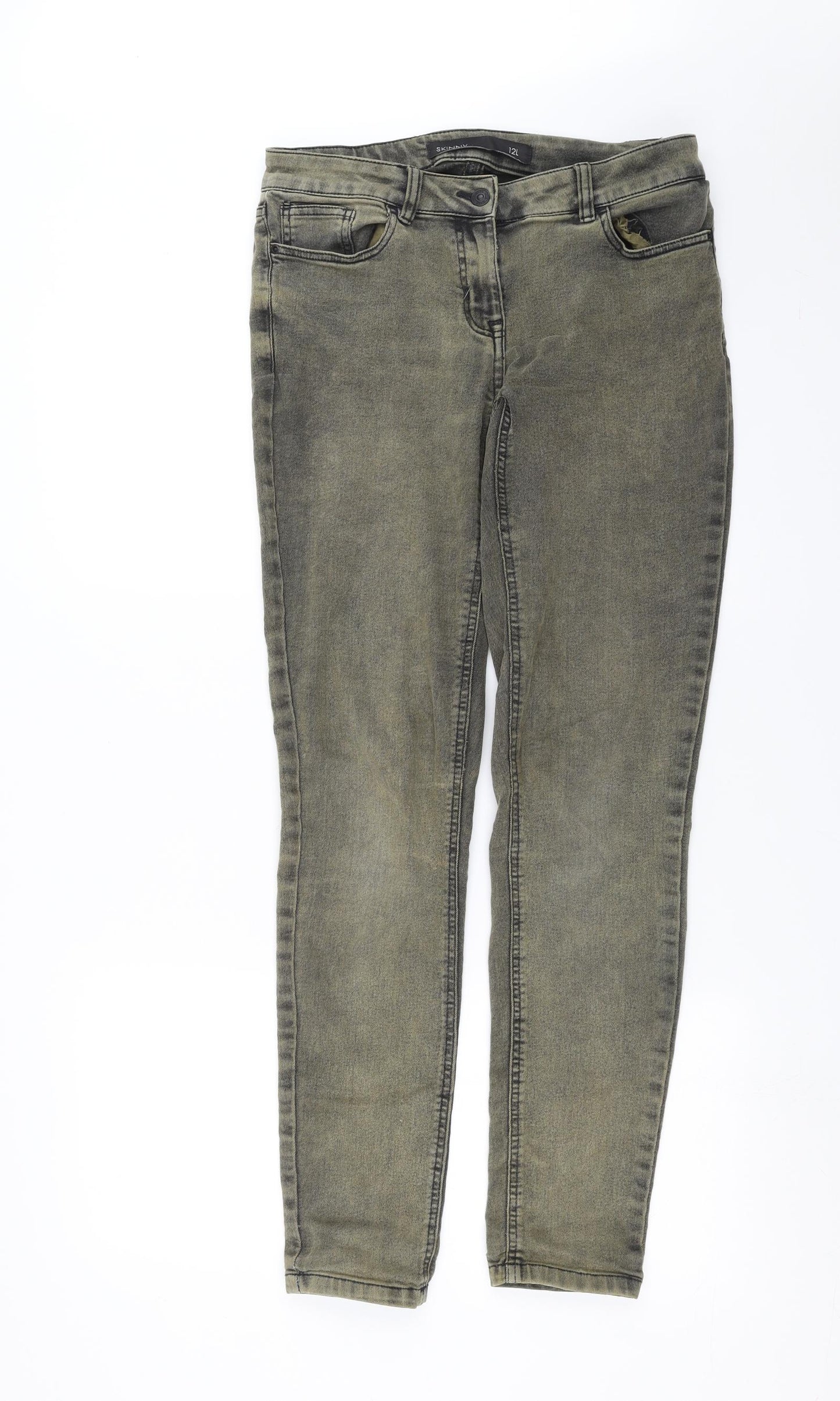 NEXT Womens Green  Denim Skinny Jeans Size 12 L29 in