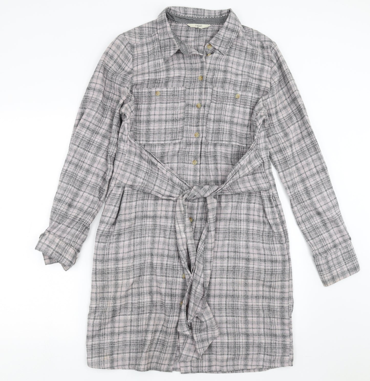 NEXT Womens Purple Plaid  Shirt Dress  Size 10