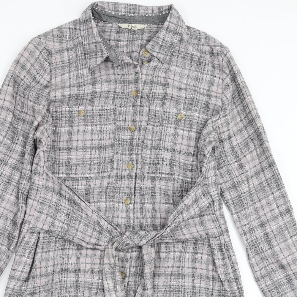 NEXT Womens Purple Plaid  Shirt Dress  Size 10