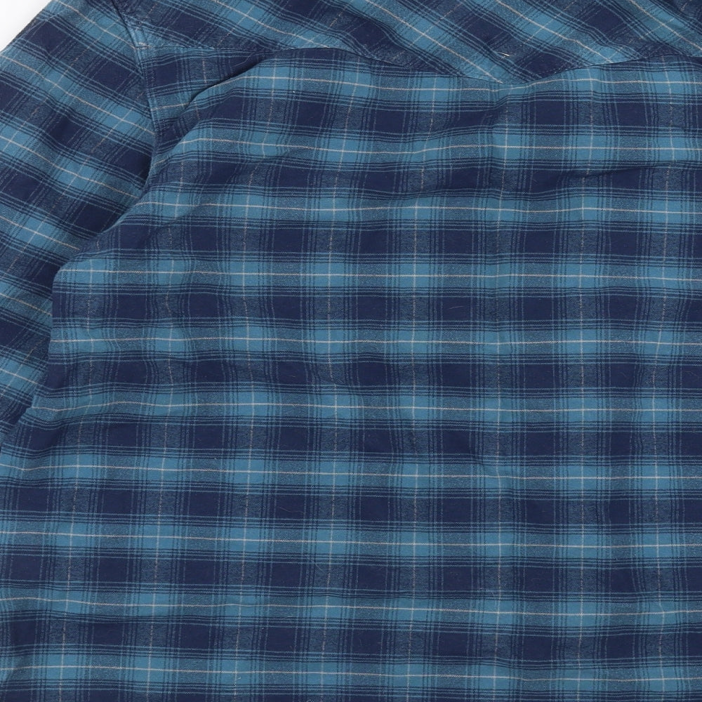 LEVIS Mens Blue Plaid   Button-Up Size L