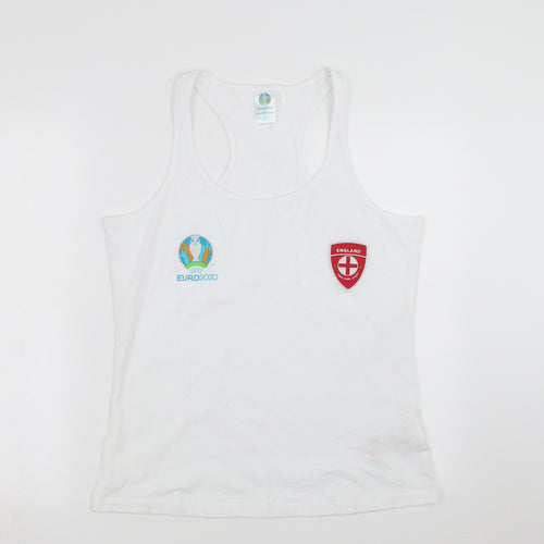 EURO2020 Womens White   Basic Tank Size 14