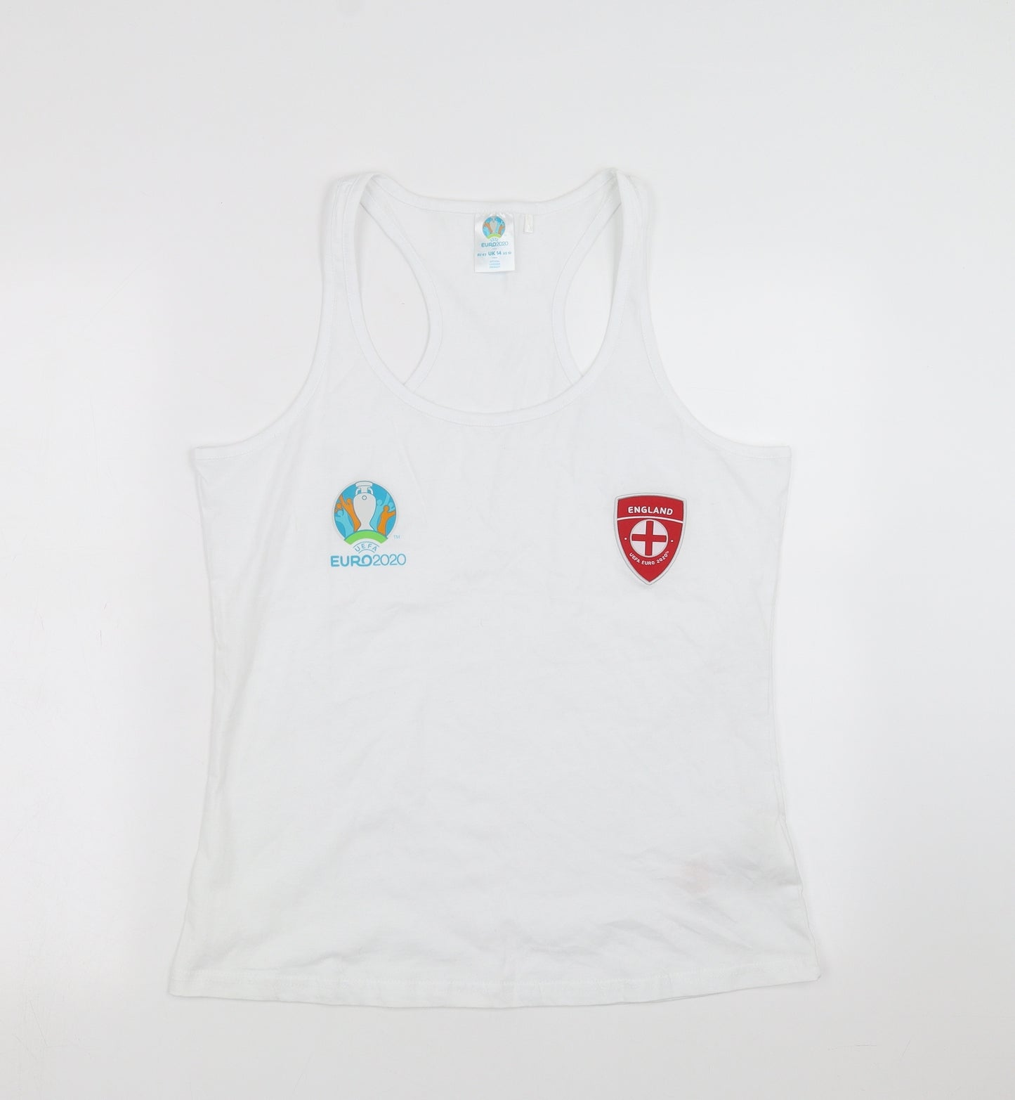 EURO2020 Womens White   Basic Tank Size 14