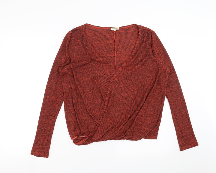 River Island Womens Orange Knit Pullover Jumper Size 10