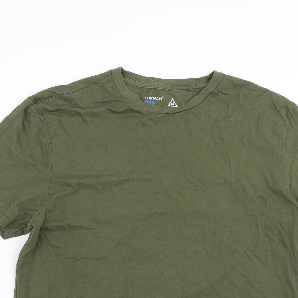 Topman Mens Green    T-Shirt Size M