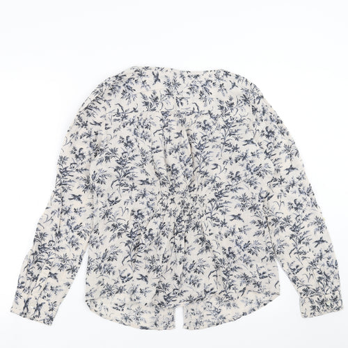 Monsoon Womens Grey Floral  Basic Blouse Size 14