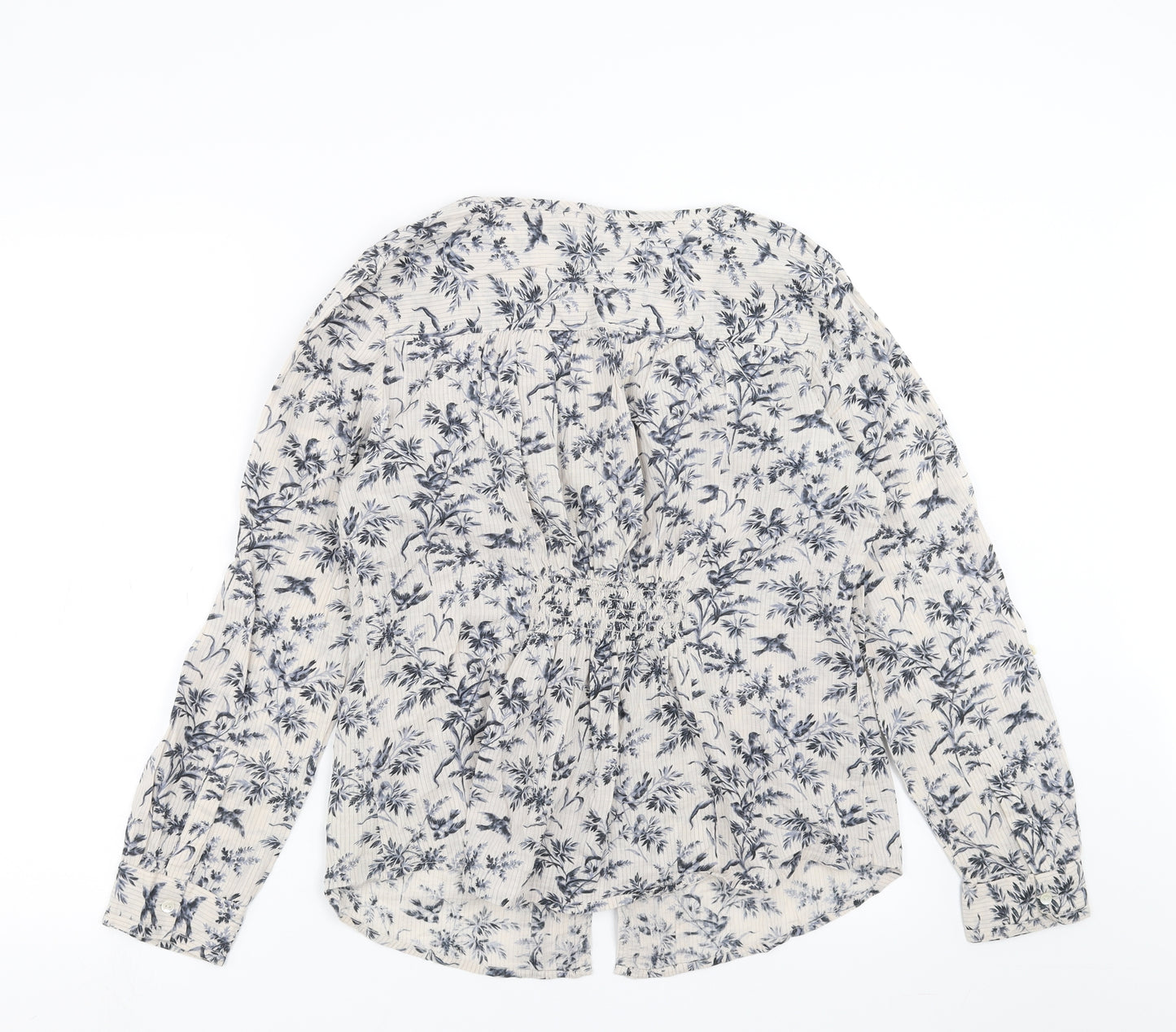 Monsoon Womens Grey Floral  Basic Blouse Size 14